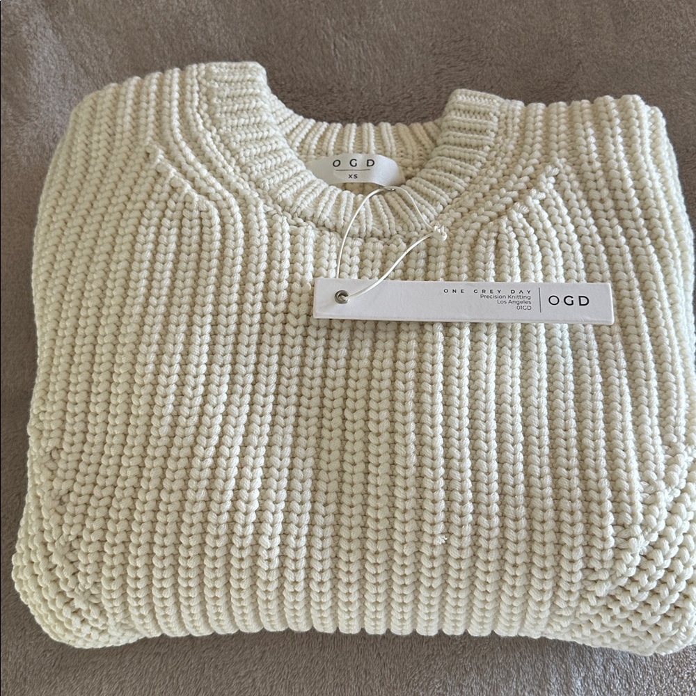 ONE GREY DAY Super Heavy Weight Knit Sweater! Merino Wool Blend (XS) BNWT